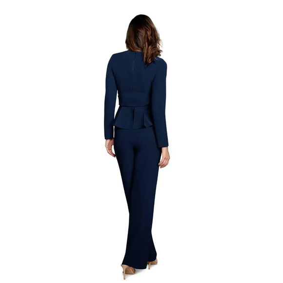 Dress The population Andreas Wrap Top & Wide Leg Pant Set - Picture 4 of 11